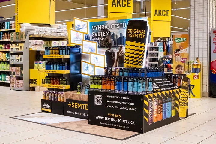 Kofola přináší energii k objevování světa se Semtex AIR, in-store komunikaci zajistilo Dago