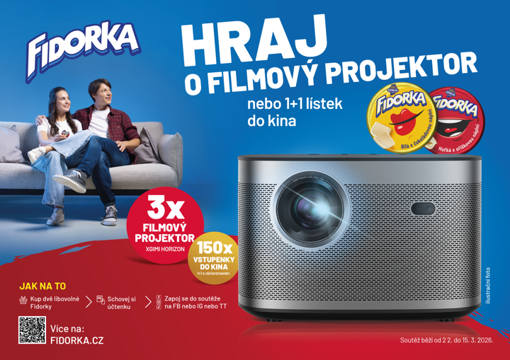 Hrajte s FIDORKOU o filmový projektor nebo lístky do kina s občerstvením  